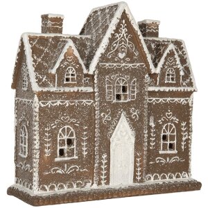 Clayre & Eef 6PR5814 Maison Décoration LED 26x10x25 cm Marron/Blanc
