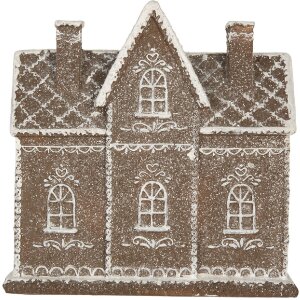 Clayre & Eef 6PR5814 Maison Décoration LED 26x10x25 cm Marron/Blanc