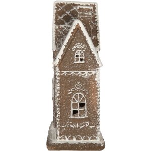 Clayre & Eef 6PR5814 Maison Décoration LED 26x10x25 cm Marron/Blanc