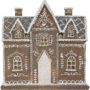 Clayre & Eef 6PR5814 Maison Décoration LED 26x10x25 cm Marron/Blanc