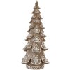 Clayre & Eef Décoration Sapin de Noël 19x19x40 cm Marron et Blanc