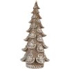 Clayre & Eef Décoration Sapin de Noël 19x19x40 cm Marron et Blanc