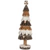 Clayre & Eef Décoration Sapin de Noël 12x39 cm Marron-Blanc