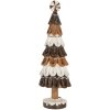 Clayre & Eef Décoration Sapin de Noël 12x39 cm Marron-Blanc