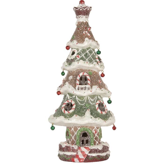 Clayre & Eef 6PR5828 Sapin de Noël décoratif LED 15x12x36 cm