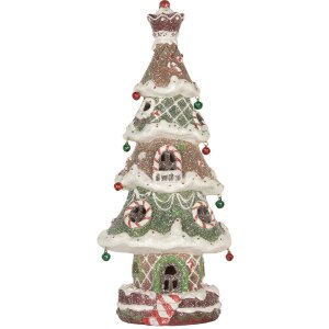 Clayre & Eef 6PR5828 Sapin de Noël décoratif LED 15x12x36 cm
