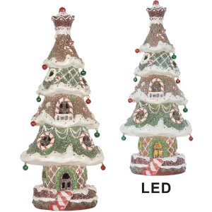 Clayre & Eef 6PR5828 Sapin de Noël décoratif LED 15x12x36 cm