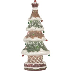 Clayre & Eef 6PR5828 Sapin de Noël décoratif LED 15x12x36 cm