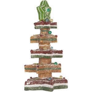 Clayre & Eef 6PR5838 Déco Sapin de Noël LED 15x29 cm Marron-Rouge