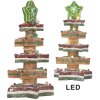 Clayre & Eef 6PR5838 Déco Sapin de Noël LED 15x29 cm Marron-Rouge
