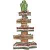 Clayre & Eef 6PR5838 Déco Sapin de Noël LED 15x29 cm Marron-Rouge