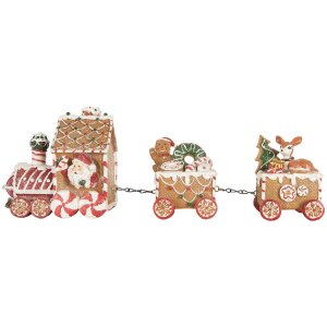 Clayre & Eef Train Décoratif 33x10x15 cm Brun-Rouge