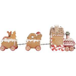 Clayre & Eef Train Décoratif 33x10x15 cm Brun-Rouge