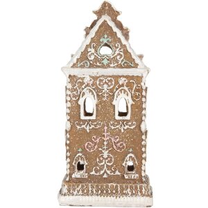 Maison Décorative LED Clayre & Eef 9x7x18 cm Braun-Rosa