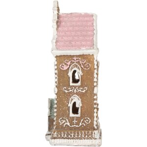 Maison Décorative LED Clayre & Eef 9x7x18 cm Braun-Rosa