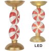 Clayre & Eef Bougeoir LED Or & Blanc 10x23 cm