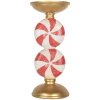 Clayre & Eef Bougeoir LED Or & Blanc 10x23 cm