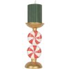 Clayre & Eef Bougeoir LED Or & Blanc 10x23 cm