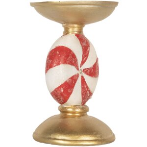 Bougeoir LED Ø 10x16 cm Doré Blanc Clayre & Eef