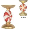 Bougeoir LED Ø 10x16 cm Doré Blanc Clayre & Eef