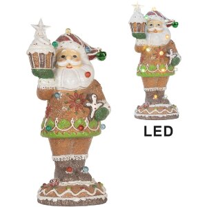 Clayre & Eef Père Noël avec LED 15x13x32 cm