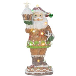 Clayre & Eef Père Noël avec LED 15x13x32 cm