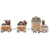 Clayre & Eef 6PR5856 Train Décoratif 33x10x15 cm Marron et Blanc