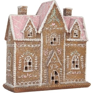 Clayre & Eef Maison Décorative LED 21x8x20 cm Braun Rosa