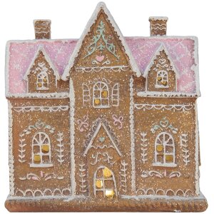 Clayre & Eef Maison Décorative LED 21x8x20 cm Braun Rosa