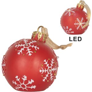 Clayre & Eef 6PR5858 Boule de Noël LED Ø 12x14 cm