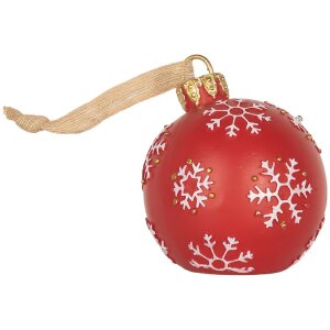 Clayre & Eef 6PR5858 Boule de Noël LED Ø 12x14 cm