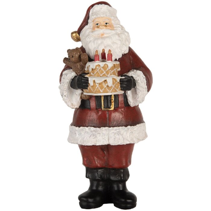 Clayre & Eef Décoration Père Noël avec Gâteau 10x10x21 cm