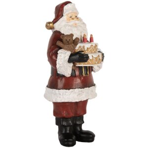 Clayre & Eef Décoration Père Noël avec Gâteau 10x10x21 cm