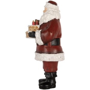 Clayre & Eef Décoration Père Noël avec Gâteau 10x10x21 cm