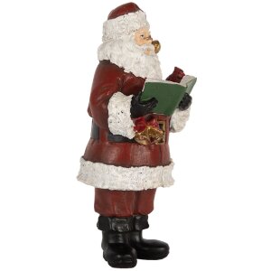 Clayre & Eef Père Noël avec Livre 10x10x21 cm