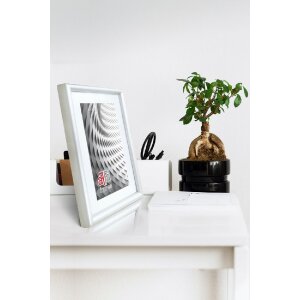 FramesFactory Cadre photo bois Finger 13x18 cm blanc avec plexiglas
