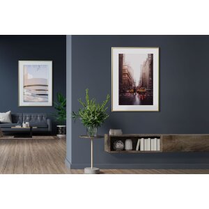 FramesFactory Cadre Photo Aluminium 70x100 cm Doré Verre Acrylique