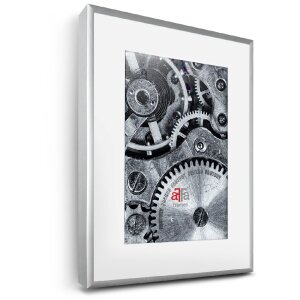 FramesFactory Aluminium 28x35 cm argent Profil fin Verre synthétique