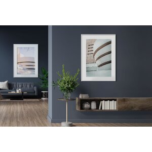 FramesFactory Cadre Aluminium 60x80 cm Blanc Verre Synthétique