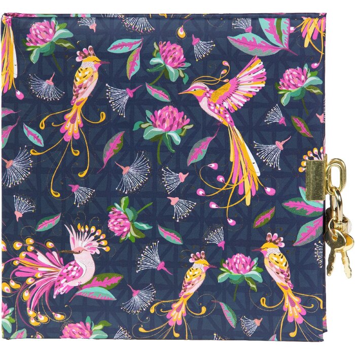 Goldbuch Journal Oiseaux Tropicaux Bleu 16x16 cm - Avec Cadenas