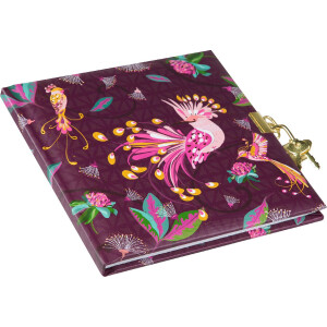 Goldbuch Journal Oiseaux Tropicaux prune 16x16 cm avec cadenas