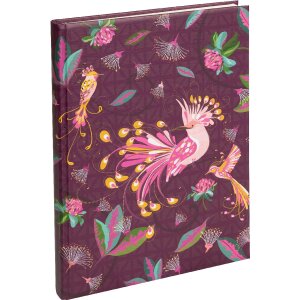 Goldbuch Carnet Oiseaux Tropicaux Prune 15x22 cm