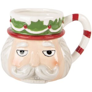 Clayre & Eef Mug Céramique 550ml Beige-Blanc