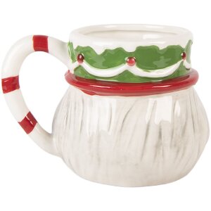 Clayre & Eef Mug Céramique 550ml Beige-Blanc