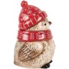 Clayre & Eef Mug Céramique 500ml Rouge Beige avec Couvercle