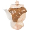 Clayre & Eef Théière Céramique 650ml Beige-Rose 21x12x16cm