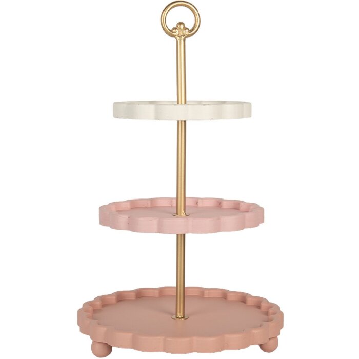 Clayre & Eef 6H2458 Étagère Rose & Blanc 30x50 cm