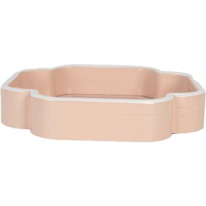 Clayre & Eef Set de 2 Plateaux Décoratifs Beige Rose 30x30/24x24 cm