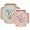 Clayre & Eef Set de 2 Plateaux Décoratifs Beige Rose 30x30/24x24 cm