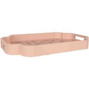Clayre & Eef Set de 2 Plateaux Décoratifs Rose Violet